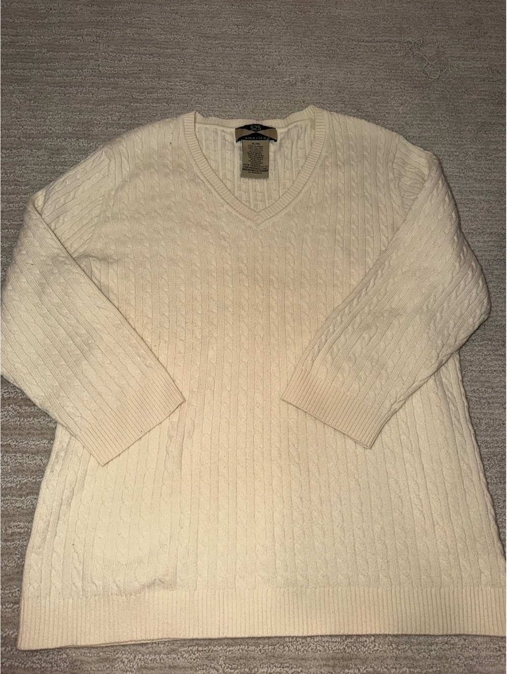 525 America cream cable knit sweater